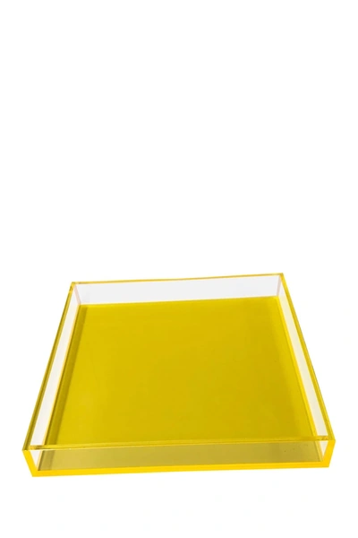 R16 Home Neon Yellow Square Tray In Neon Yellow