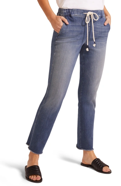 Shop Nydj Sheri Tie Jeans W/ Frayed Ankle Hem In Myer