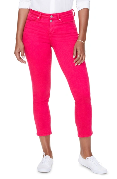 Shop Nydj Sheri High Waist Slim Fit Crop Jeans In Big Pink