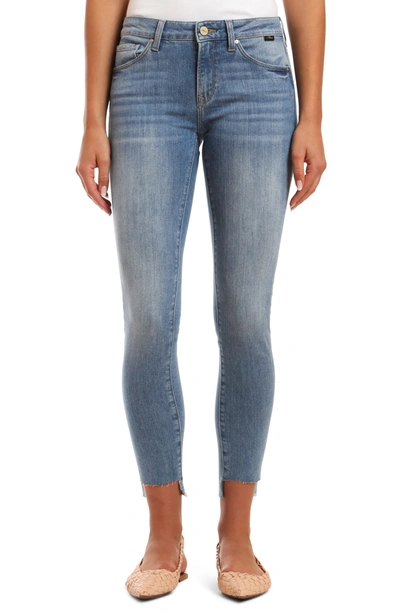 Shop Mavi Jeans Adriana Fray Step Hem Ankle Skinny Jeans In Light Foggy Vintage