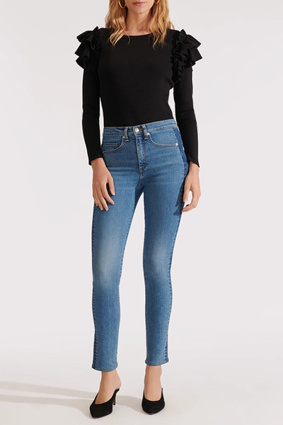 Shop Veronica Beard Kate High Rise Skinny Jeans In Two Tone