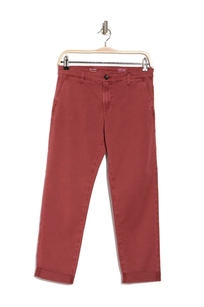 Shop Ag Caden Straight Crop Jeans In Sulfur Mahogany Red