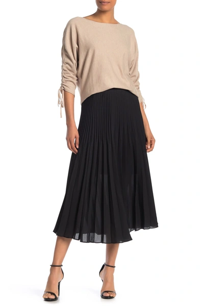 Shop Max Studio Pleated Midi Skirt In Black