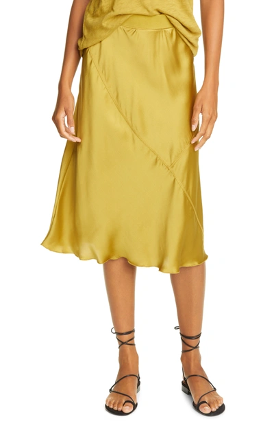 Shop Atm Anthony Thomas Melillo Pull-on Silk Skirt In Antique Gold