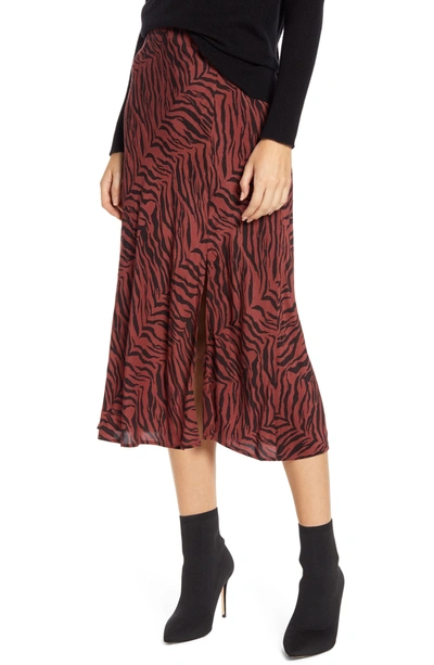 Shop Rails Veda Tiger Print Midi Skirt In Rust Tiger Stripe