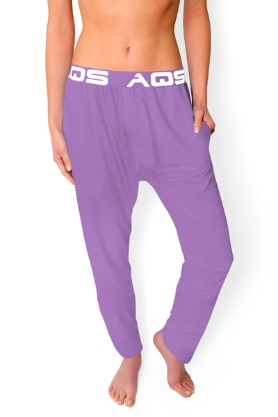 Shop Aqs Soft Knit Lounge Pants In Lavender