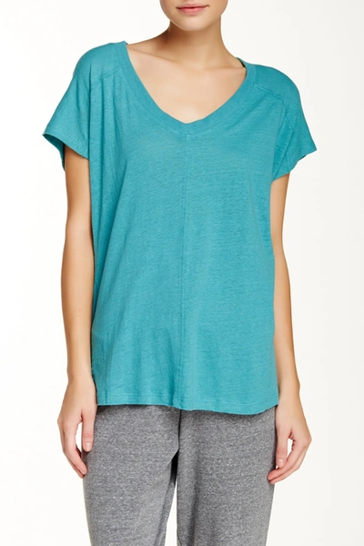 Shop Honeydew Intimates Take Ten Linen Blend T-shirt In Sage