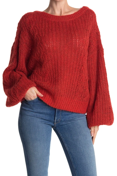 Shop Joie Pravi Cable Knit Pullover Sweater In Scarlet