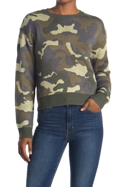 Shop Dickies Camo Sweater In Olive Camo