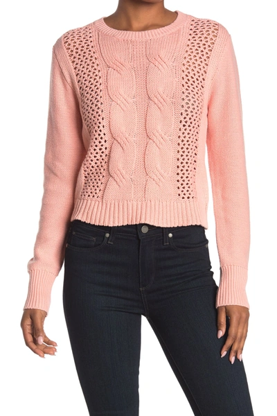 Shop Abound Cable Knit Sweater In Pink Salmon