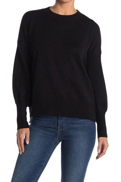 Shop French Connection Balloon Sleeve Crew Neck Sweater In Black