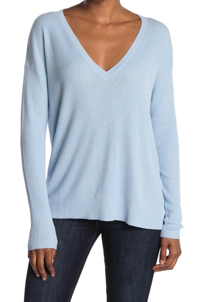 Shop Abound Lightweight V-neck Dolman Sweater In Blue Skyway