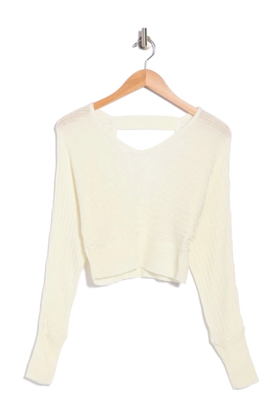 Shop Abound Relaxed V-neck Crop Sweater In Ivory