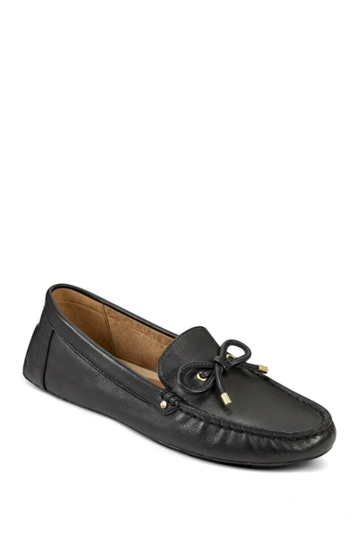 Shop Aerosoles Brookhaven Leather Moccasin In Black Leather
