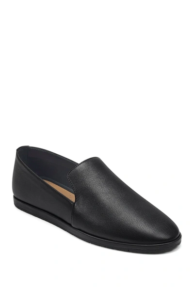 Shop Aerosoles Hempstead Leather Slip-on Flat In Black Leather