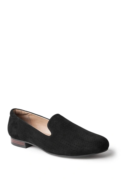 Shop Adam Tucker Pin Perforated Nubuck Leather Loafer In Blk Nubck