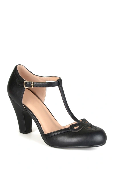 Shop Journee Collection Parley T-strap Pump In Black
