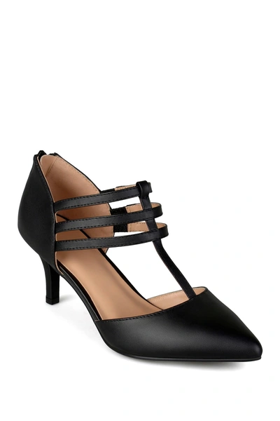 Shop Journee Collection Pacey T-strap Pump In Black