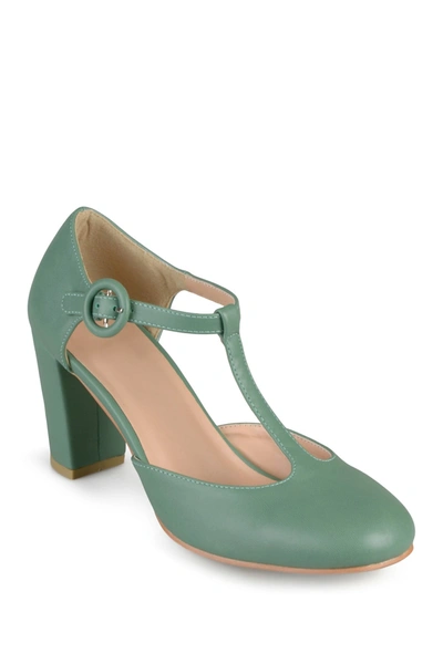 Shop Journee Collection Talie T-strap Pump In Green