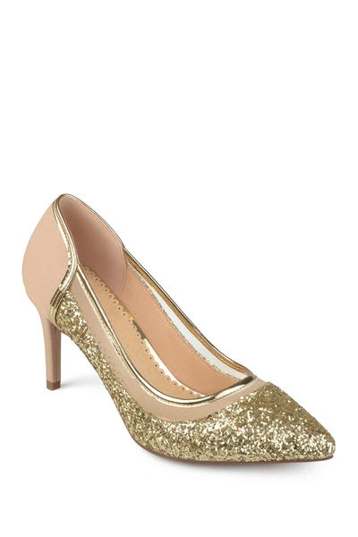Journee Collection Kalani Womens Pointed Stiletto Heel Pumps In Gold