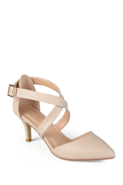 Shop Journee Collection Riva Crossover Pump In Nude