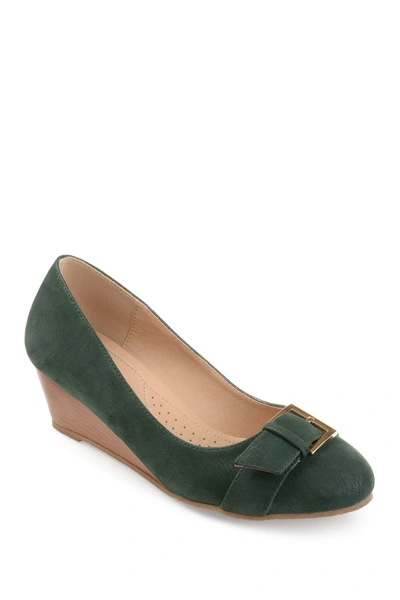 Shop Journee Collection Journee Graysn Wedge Pump In Green