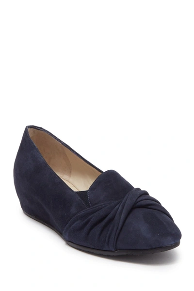 Shop Amalfi By Rangoni Valeria Wedge Loafer In Navy Cashmere