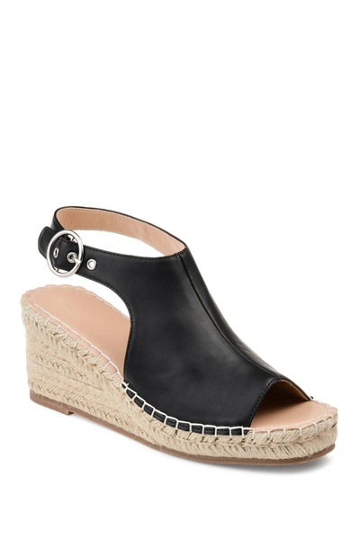 Shop Journee Collection Journee Crew Espadrille Wedge Sandal In Black