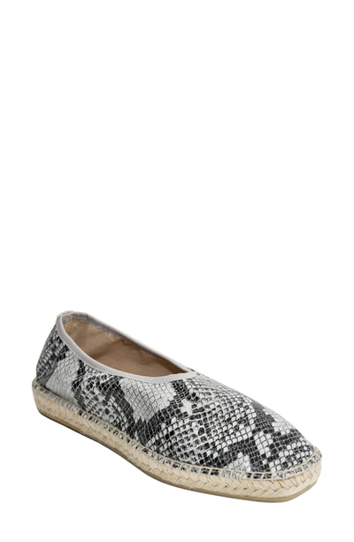 Shop Andre Assous Laurel Embossed Leather Espadrille Flat In White
