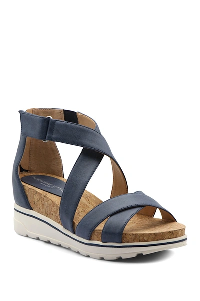 Shop Adrienne Vittadini Chita Strappy Sandal In Blue-td