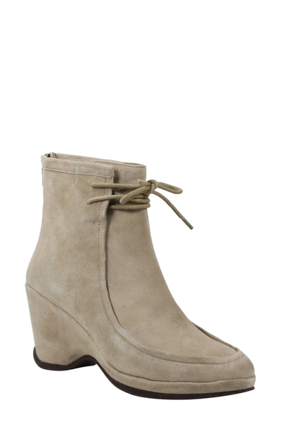Shop L'amour Des Pieds Olesia Bootie In Taupe Kid Sued