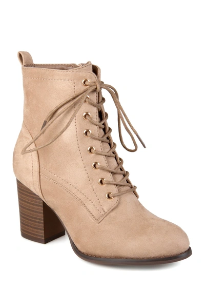 Shop Journee Collection Journee Baylor Lace-up Boot In Taupe
