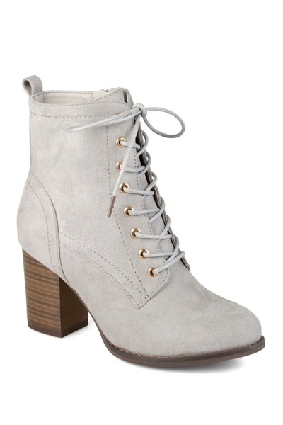 Shop Journee Collection Journee Baylor Lace-up Boot In Grey