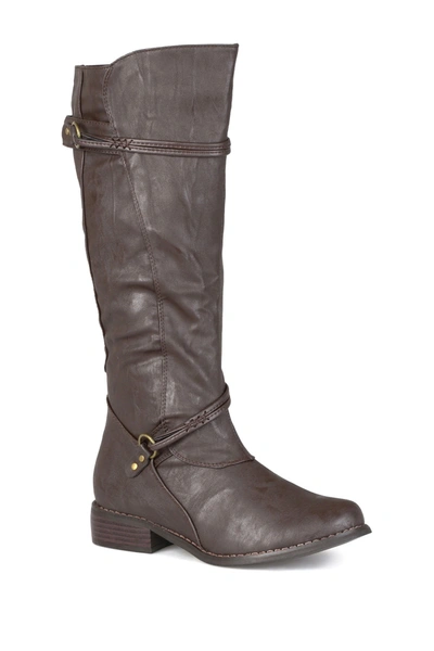 Journee Collection Women's Extra Wide Calf Harley Boot In Brown