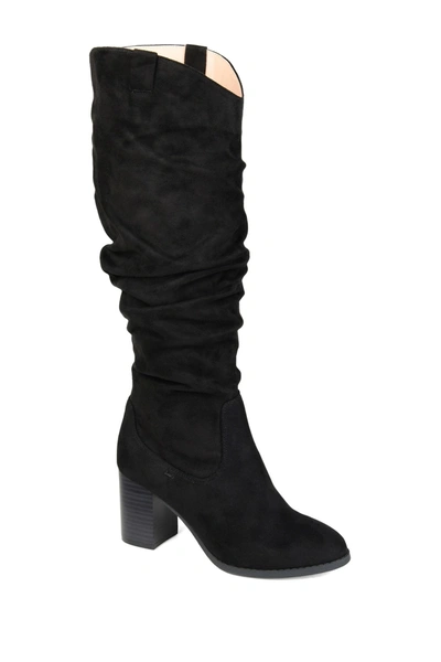 Shop Journee Collection Aneil Ruched Tall Boot In Black