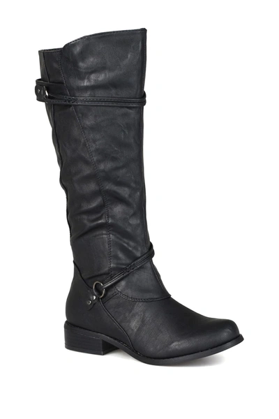 Journee Collection Harley Buckle Tall Boot In Black