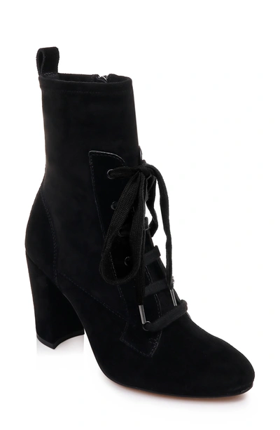 Shop Splendid Hacken Suede Lace-up Bootie In Blacksuede