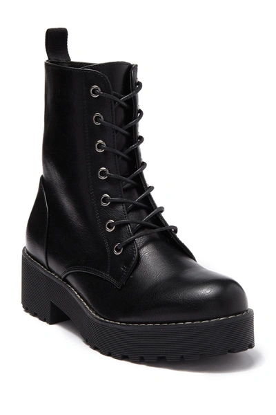 Shop Dirty Laundry Moore Smooth Platform Combat Boot In Black