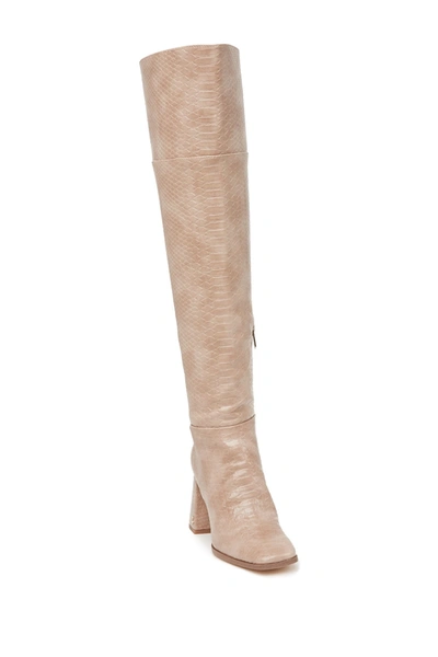 Shop Circus By Sam Edelman Pamela Snake Embossed Leather Tall Boot In Biscotti Snk Prt