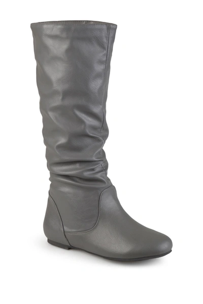 Journee Collection Jayne Ruched Tall Boot In Grey