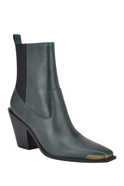 Shop Sigerson Morrison Faith Bootie In Dk Green - Leather