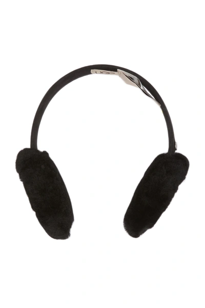 Ugg Genuine Shearling Single U Ear Muffs In Black