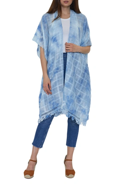 Shop Lulla Collection By Bindya Tie Dye Kimono In Blue