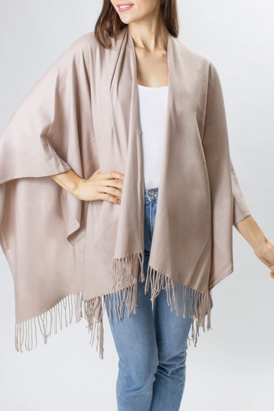 Shop Just Jamie Solid So Soft Ruana In Taupe