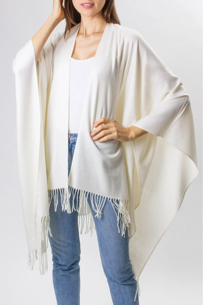 Shop Just Jamie Solid So Soft Ruana In Ivory