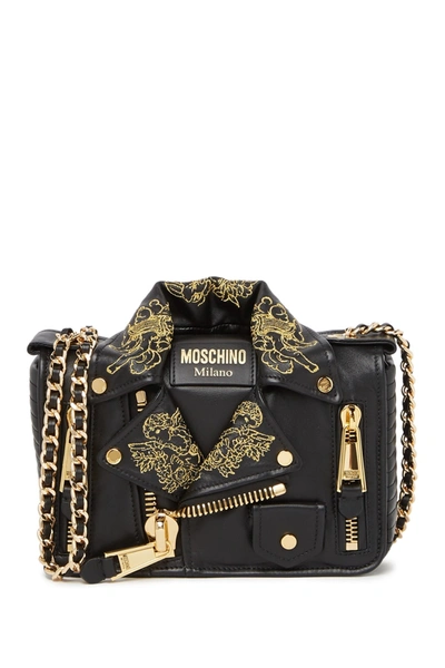 Shop Moschino Crossbody Bag In Fantasy Print Black