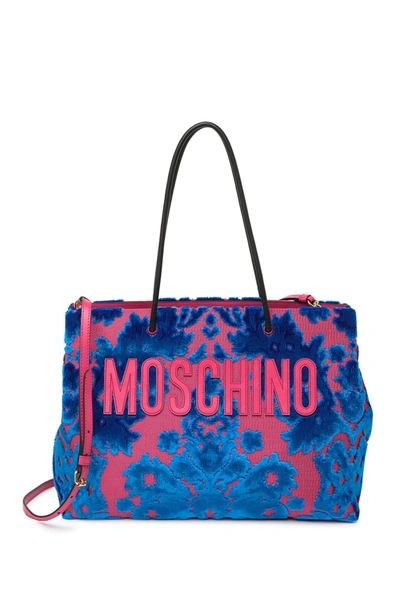 Shop Moschino Logo Printed Tote In Fantasy Print Pink