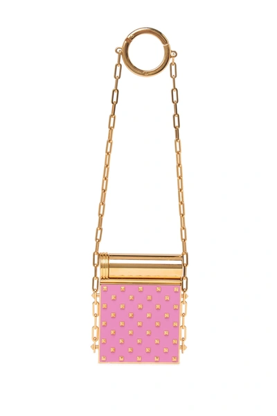 Shop Valentino Studded Minaudiere Charm In Rosa