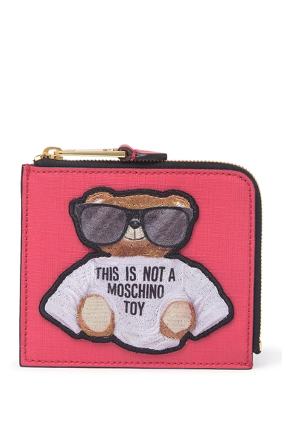 Shop Moschino Teddy Bear Print Wallet In Red