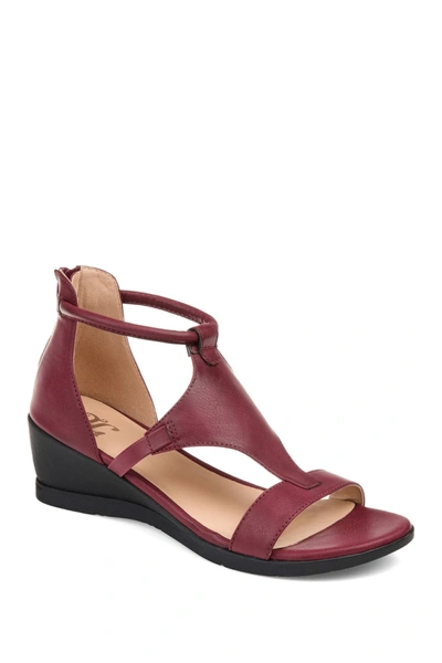 Shop Journee Collection Journee Trayle Wedge Sandal In Wine